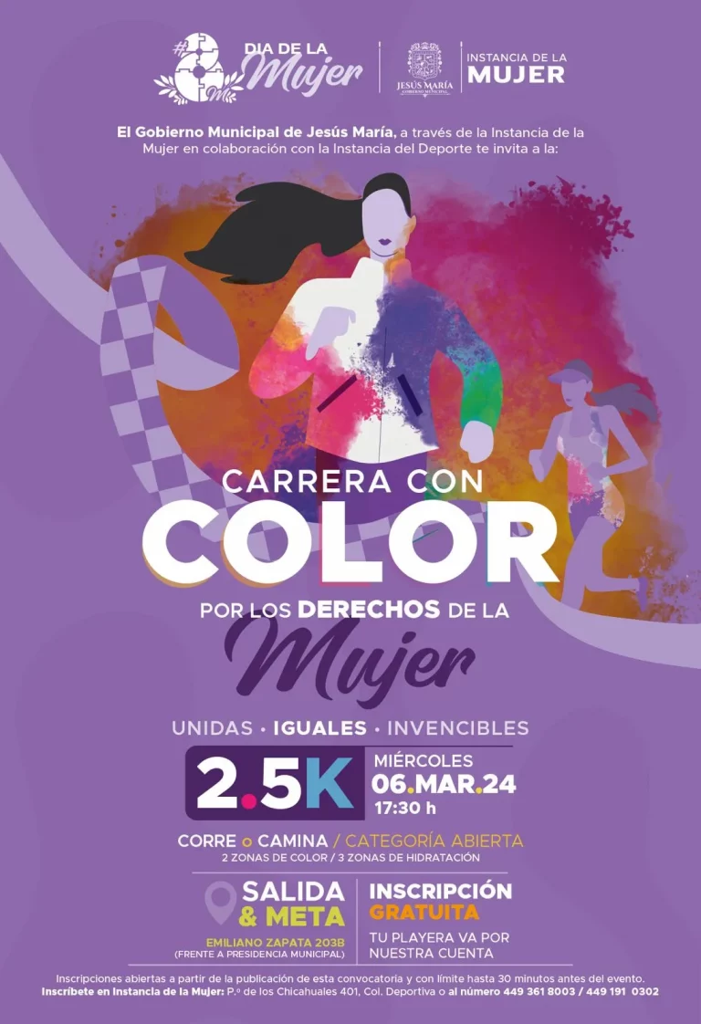 Jesús María realizará carrera por los Derechos de la Mujer
