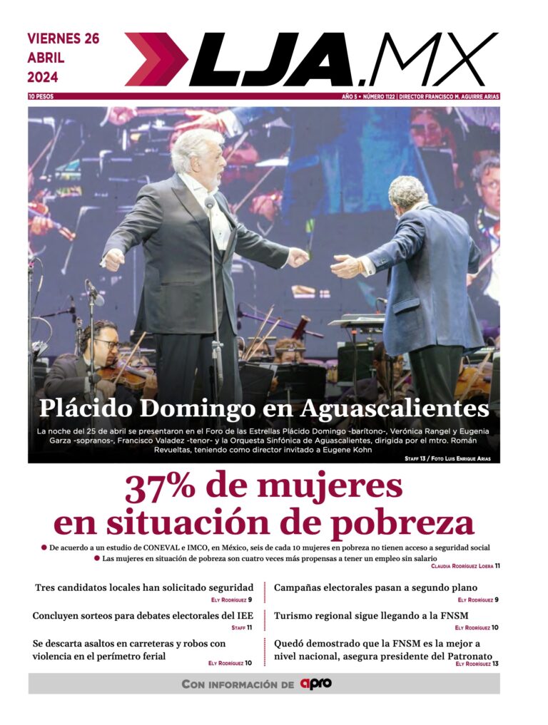 37% de mujeres  en situación de pobreza y más en LJA.MX, edición 26/4/2024