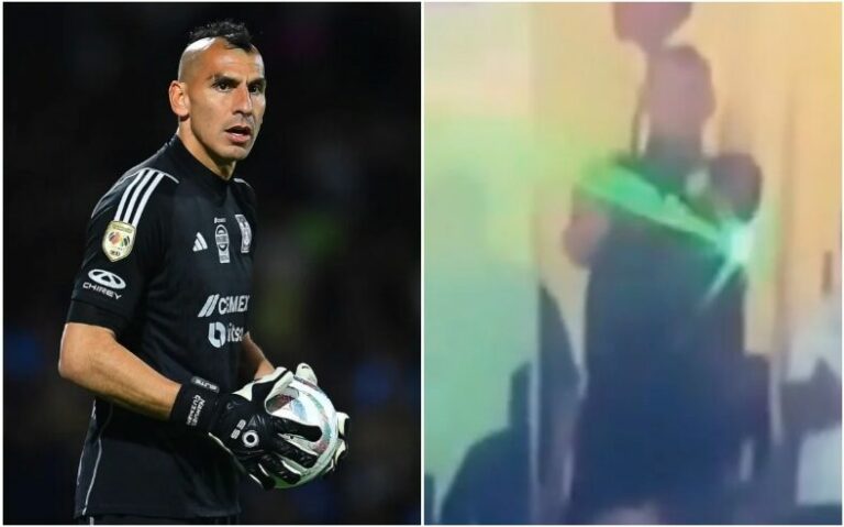 Sancionan a Nahuel Guzmán por “disparar” un láser al portero de Rayados