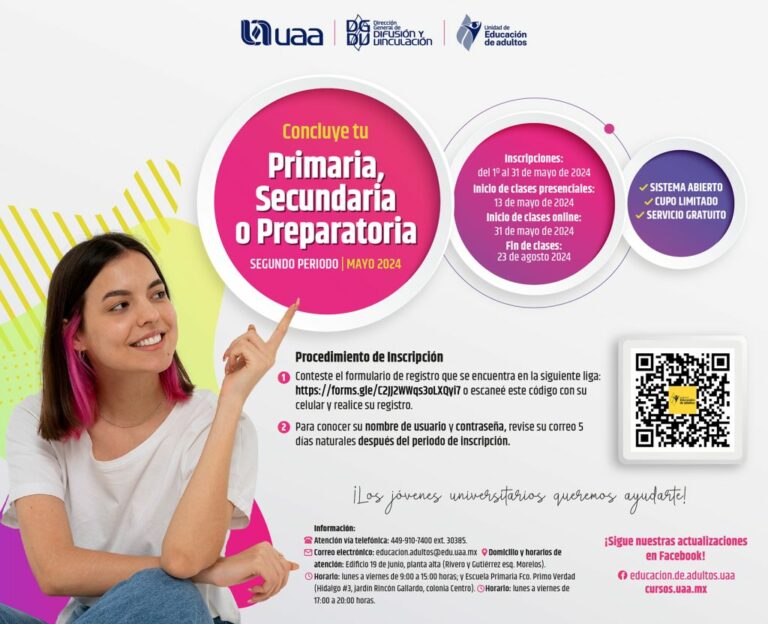 Abierto el segundo periodo de inscripciones de la Unidad de Educación de Adultos de la UAA 