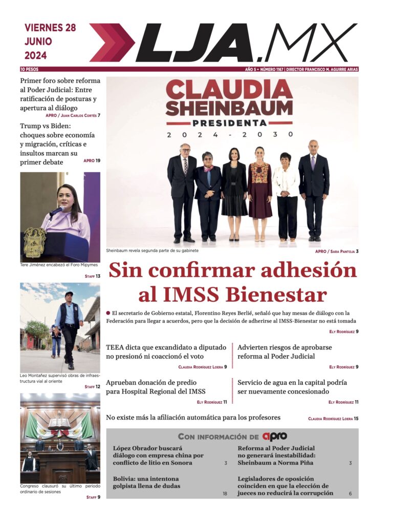 Sin confirmar adhesión al IMSS Bienestar y más en LJA.MX, edición 28/6/2024