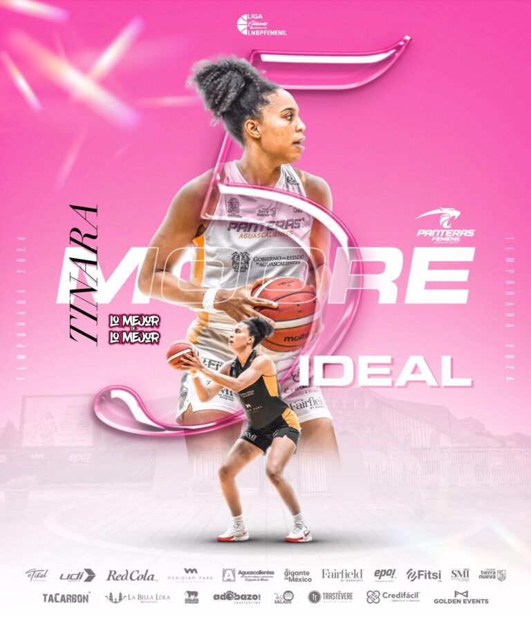 La jugadora Tinara Moore de Panteras en el cuadro ideal 2024