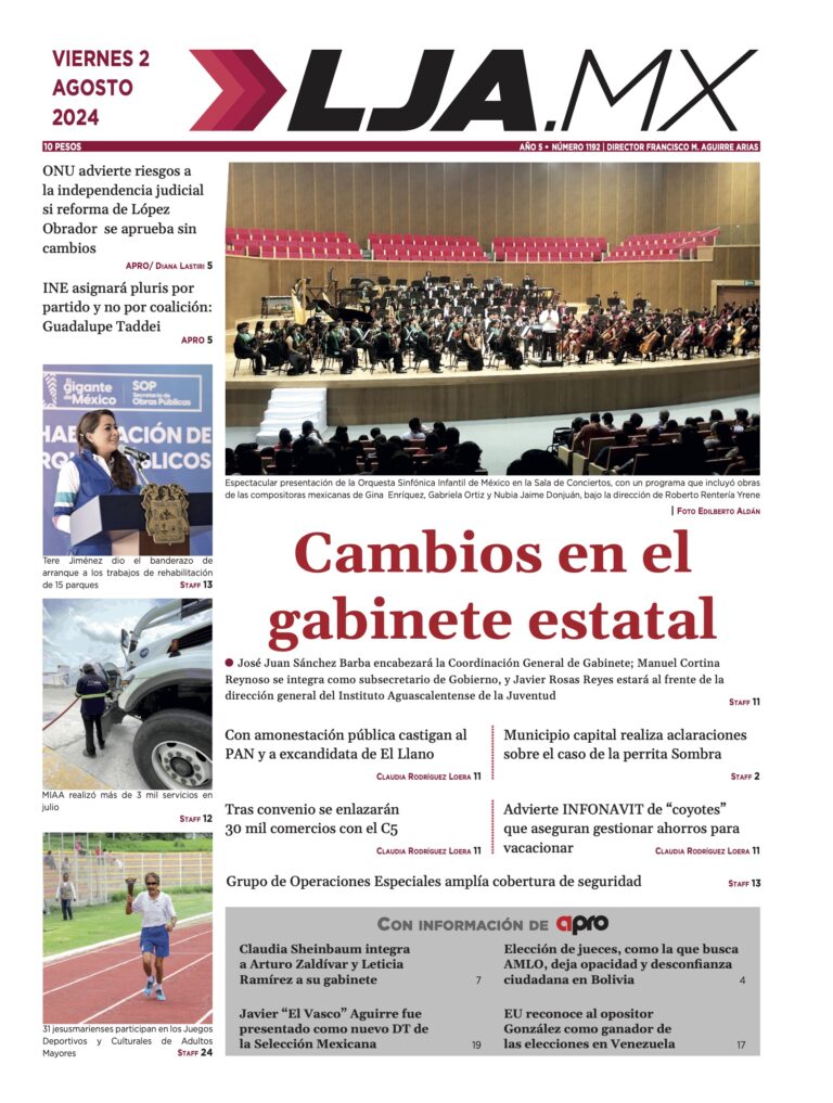 Cambios en el gabinete estatal y más en LJA.MX, edición 2/8/2024