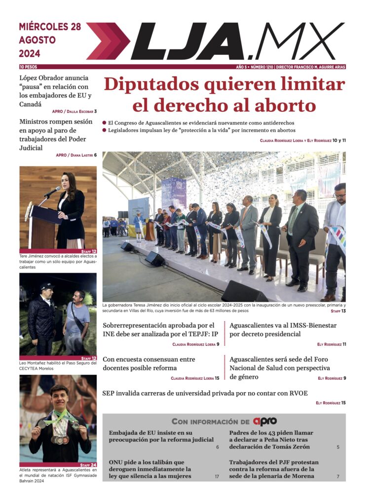 Diputados quieren limitar el derecho al aborto y más en LJA.MX, edición 28/8/2024