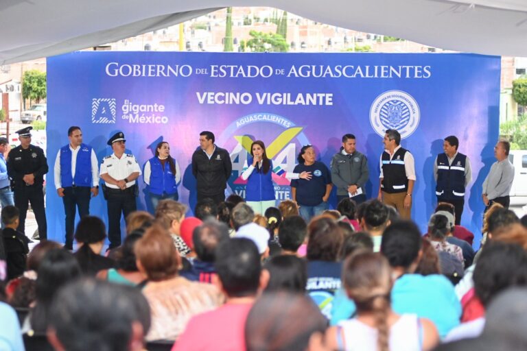 Tere Jiménez supervisa el programa Vecino Vigilante 4×4 en Aguascalientes