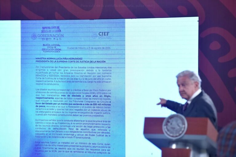 AMLO mostró oficio que envió a la ministra Piña sobre pago de impuestos de Salinas Pliego 