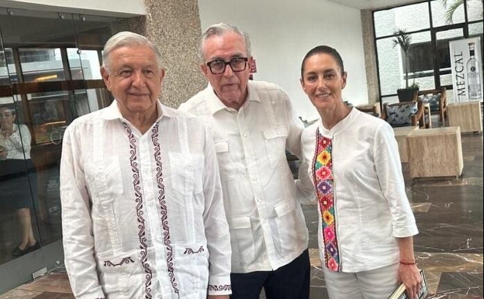 Rubén Rocha recibió a AMLO y Sheinbaum en Sinaloa 