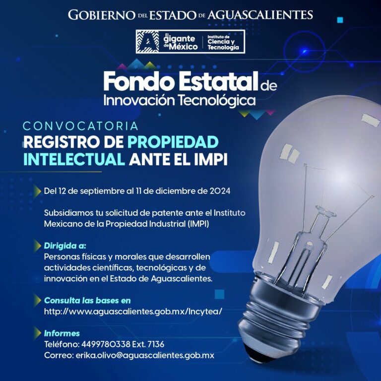 Gobierno del Estado lanza convocatoria para apoyar con registro de patentes