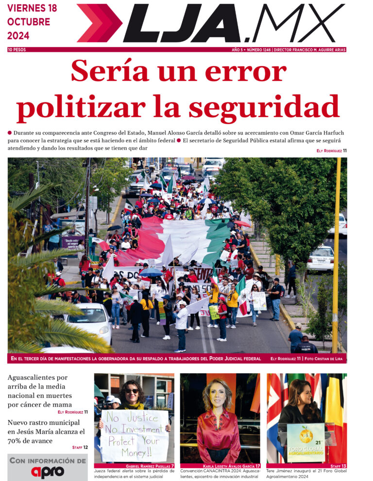 Sería un error  politizar la seguridad, edición 17/10/2024