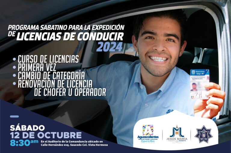 Programa sabatino para licencias de conducir 2024 en Jesús María