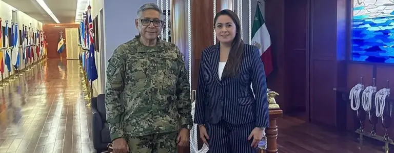 Tere Jiménez se reunió con Raymundo Pedro Morales Angeles, secretario de marina