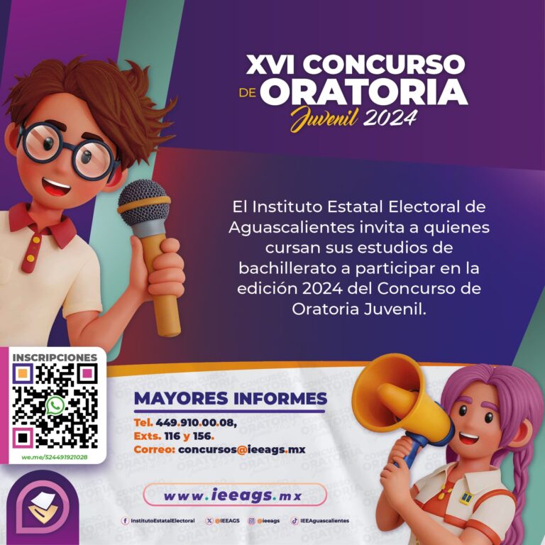 Último día para inscribirse al XVI Concurso de Oratoria Juvenil 2024 del Instituto Estatal Electoral