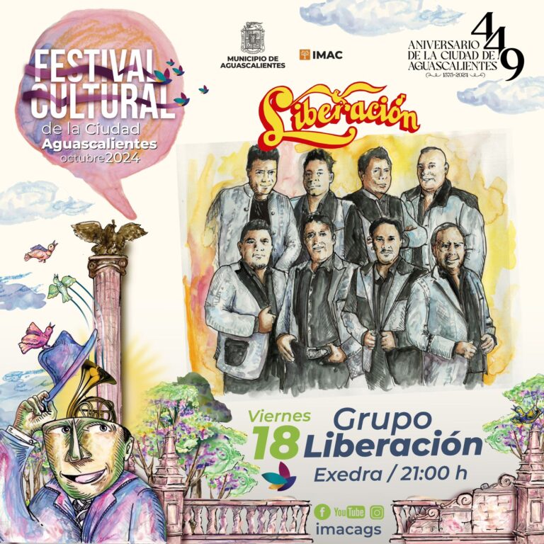 Grupo liberación, Comando Hidrocálido y ¡Oh! Diosas este viernes 18 de octubre en el festival cultural de la ciudad