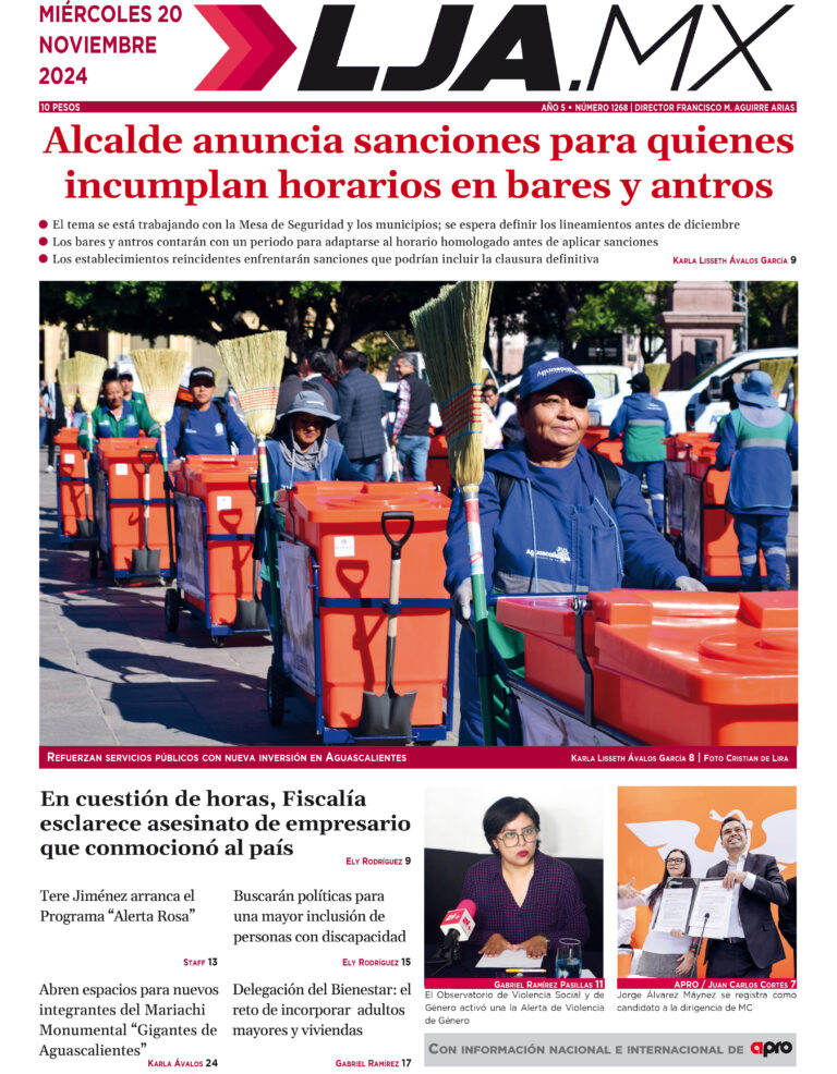 Alcalde anuncia sanciones para quienes incumplan horarios en bares y antros y más en LJA.MX, edición 20/11/2024