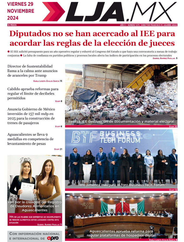 Diputados no se han acercado al IEE para acordar las reglas de la elección de jueces y más en LJA.MX, edición 29/11/2024