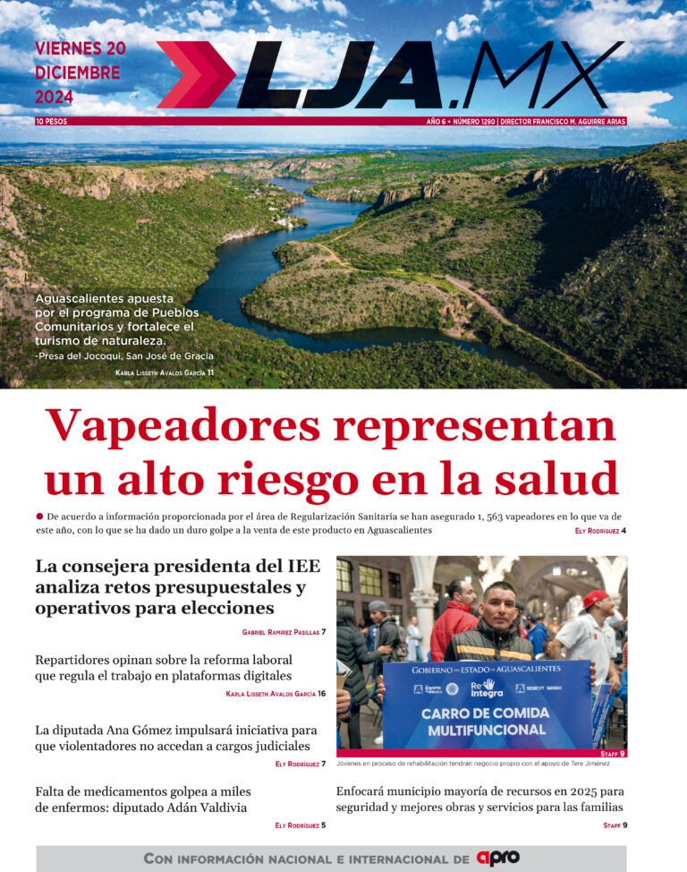 Vapeadores representan un alto riesgo en la salud y más en LJA.MX, edición 20/12/2024
