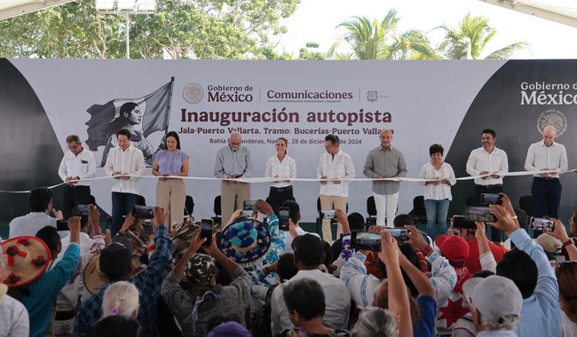 Sheinbaum inaugura autopista Jala-Puerto Vallarta, tramo: Bucerías-Puerto Vallarta 