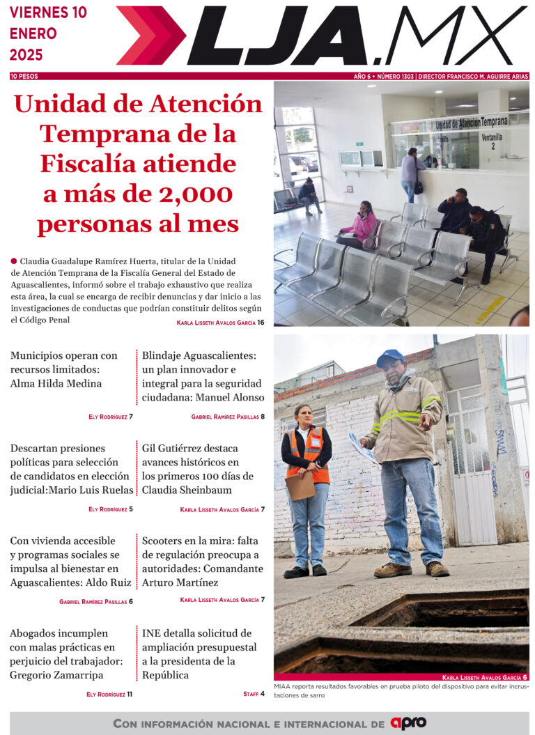 Unidad de Atención Temprana de la Fiscalía atiende a más de 2,000 personas al mes y más en LJA.MX, edición 10/1/2025