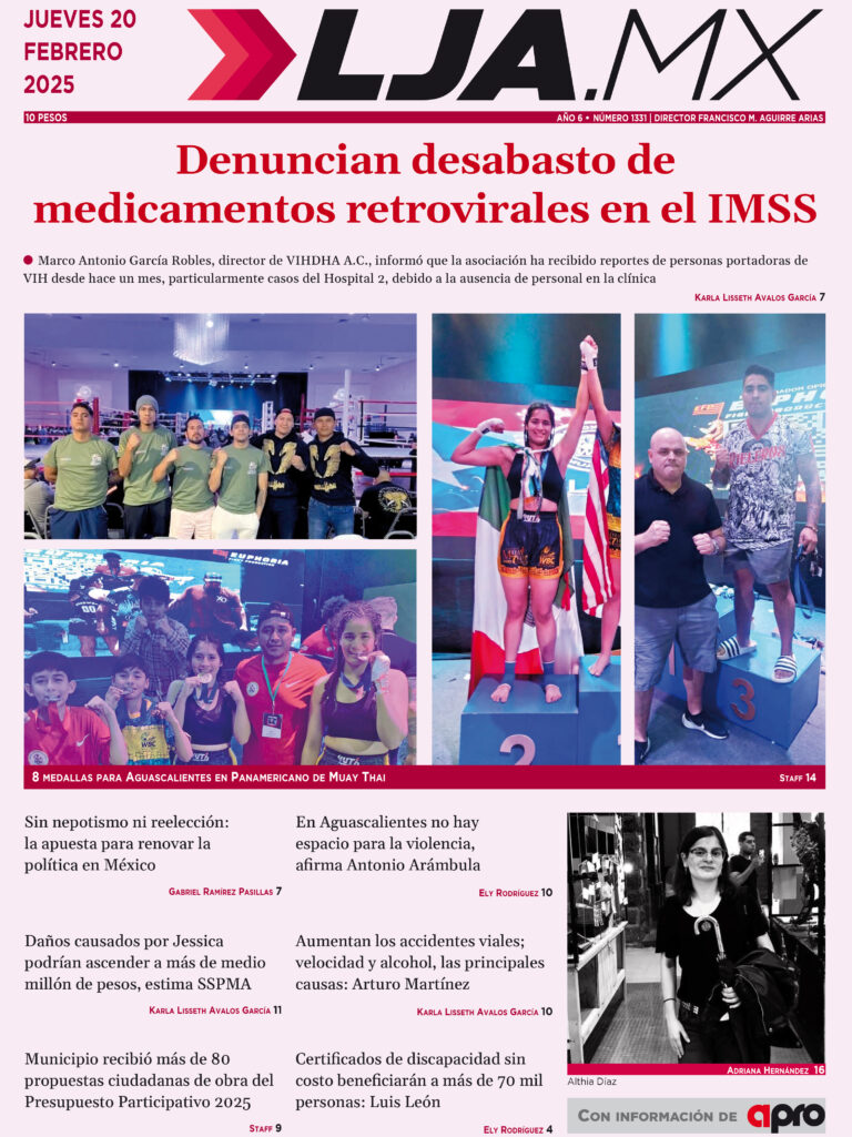 Denuncian desabasto de  medicamentos retrovirales en el IMSS y más en LJA.MX, edición 20/2/2025
