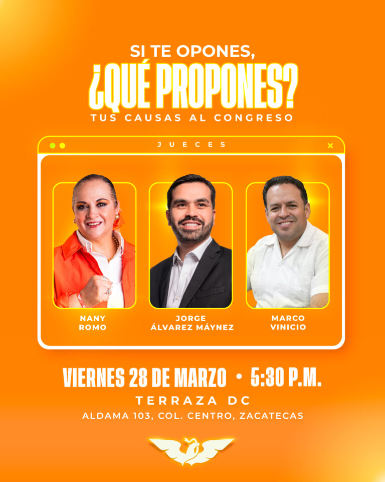 Álvarez Máynez en Zacatecas este 28 de Marzo