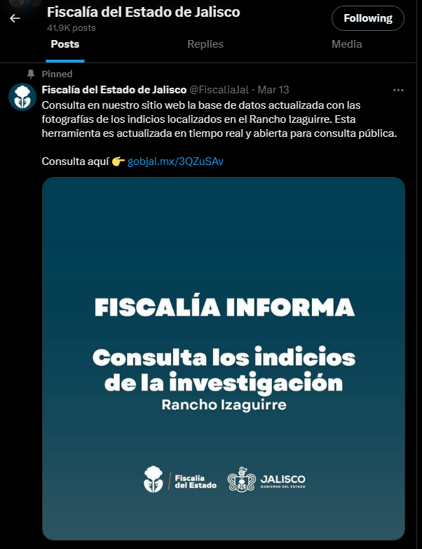 Fiscalía de Jalisco publica página para identificar artículos encontrados en el Rancho Izaguirre