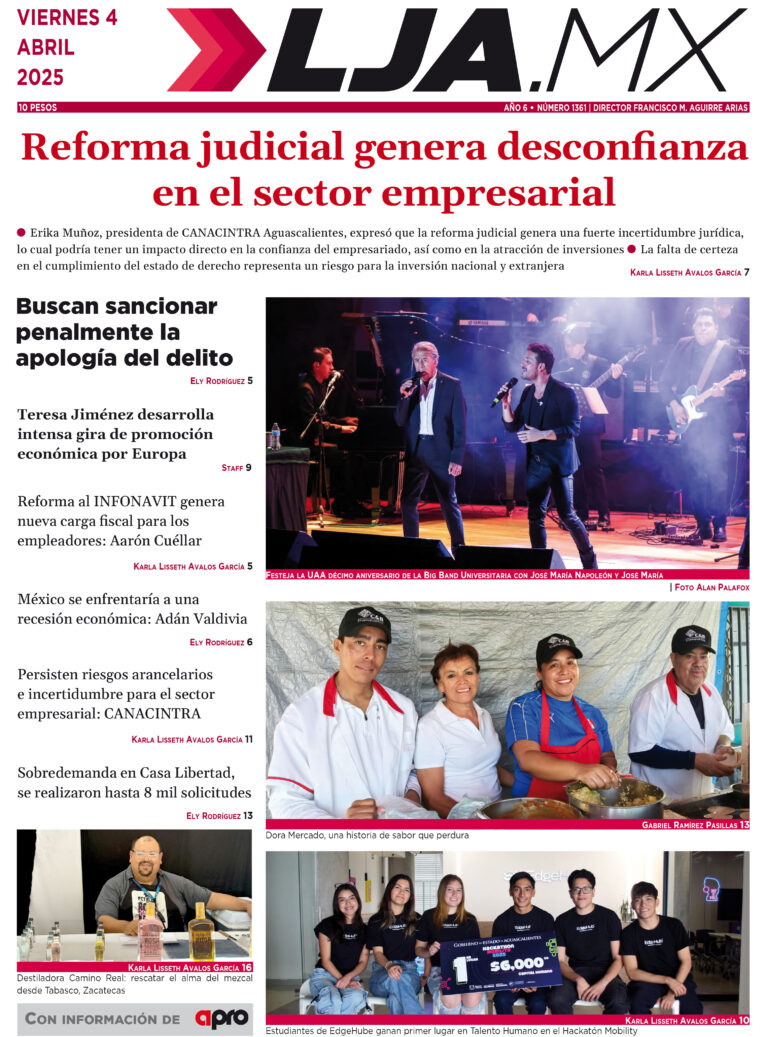 Reforma judicial genera desconfianza  en el sector empresarial y más en LJA.MX, edición 04/4/2025