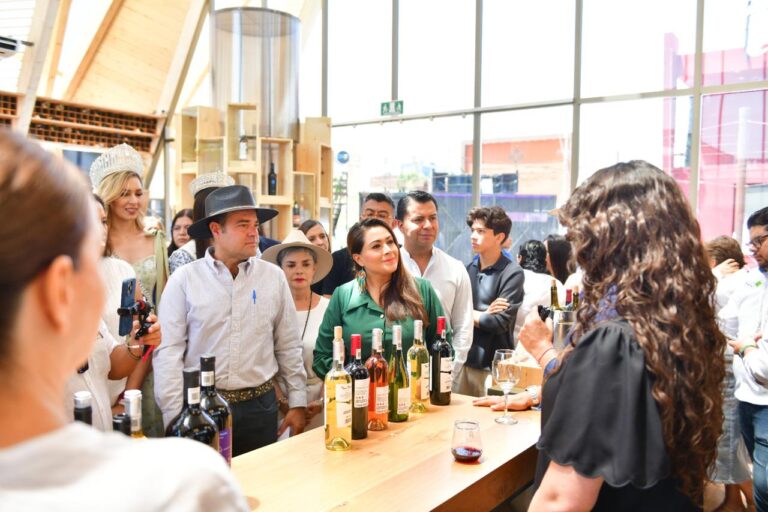 Inaugura La gobernadora de Aguascalientes Tere Jiménez pabellón de vinos; se exponen las mejores etiquetas