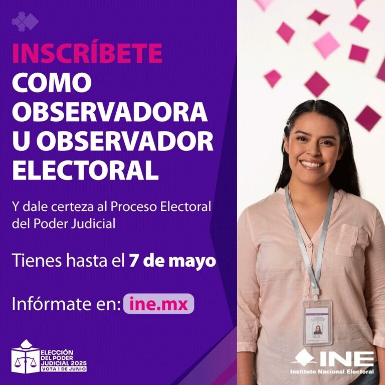 7 de mayo, fecha límite para registrarse como observador/a electoral en Aguascalientes