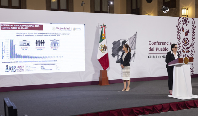 Presidenta Claudia Sheinbaum llama a participar en el Primer Simulacro Nacional 2025 el próximo 29 de abril