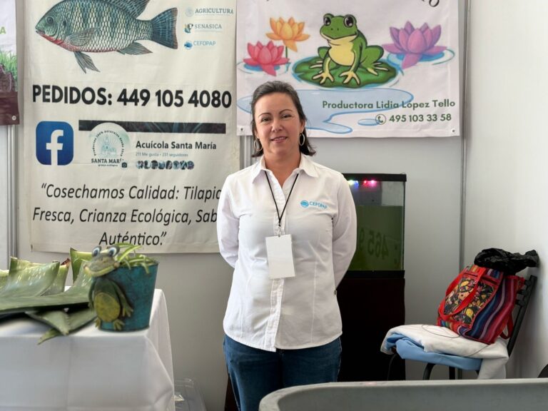 Lidia López impulsa proyecto único de rana toro en Potrero de los López