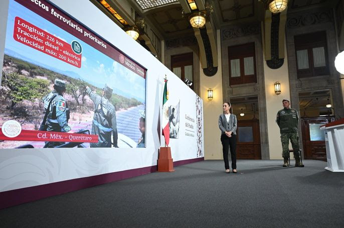 Claudia Sheinbaum destaca inicio de construcción de los trenes a Pachuca, Querétaro y vía de carga del Tren Maya