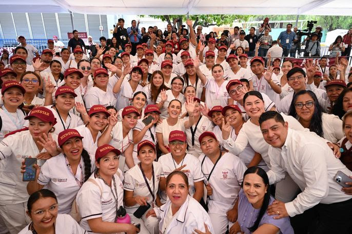 Claudia Sheinbaum encabeza asamblea de salud casa por casa en San Luis Potosí