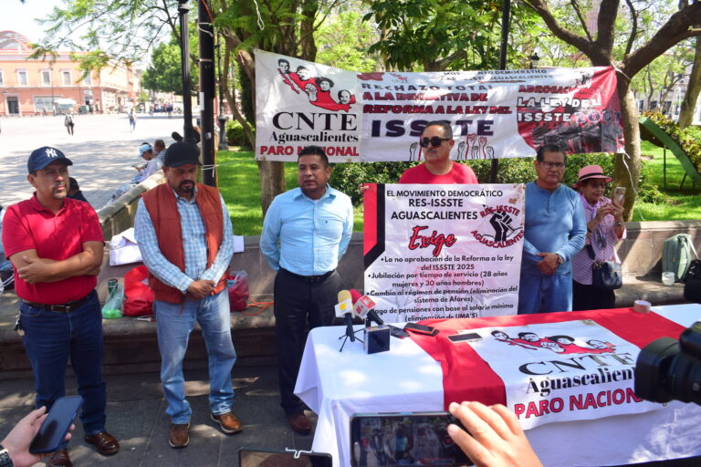 Docentes de Zacatecas se suman al paro de la CNTE en Aguascalientes, anuncian manifestaciones