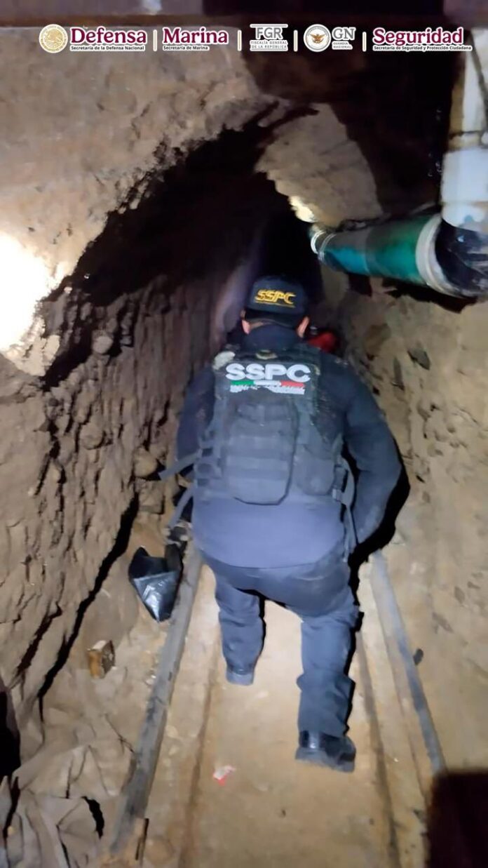 Baja California, tras ejecutar una orden de cateo se inhabilitó un túnel que conectaba con Estados Unidos