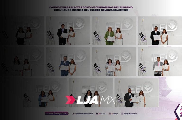 Candidaturas electas del Poder Judicial del Estado de Aguascalientes reciben constancias de mayoría