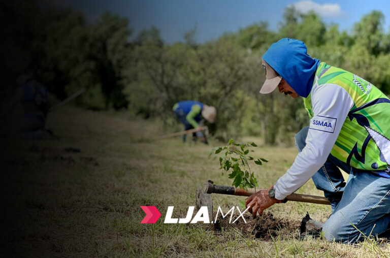 Más de mil árboles se plantaron en El Caracol, dentro del parque El Cedazo en Aguascalientes