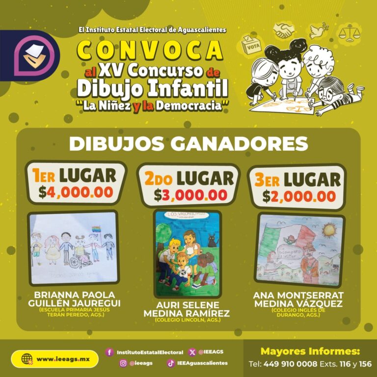 Dan a conocer a infancias ganadoras de Concurso de Dibujo del IEE en Aguascalientes