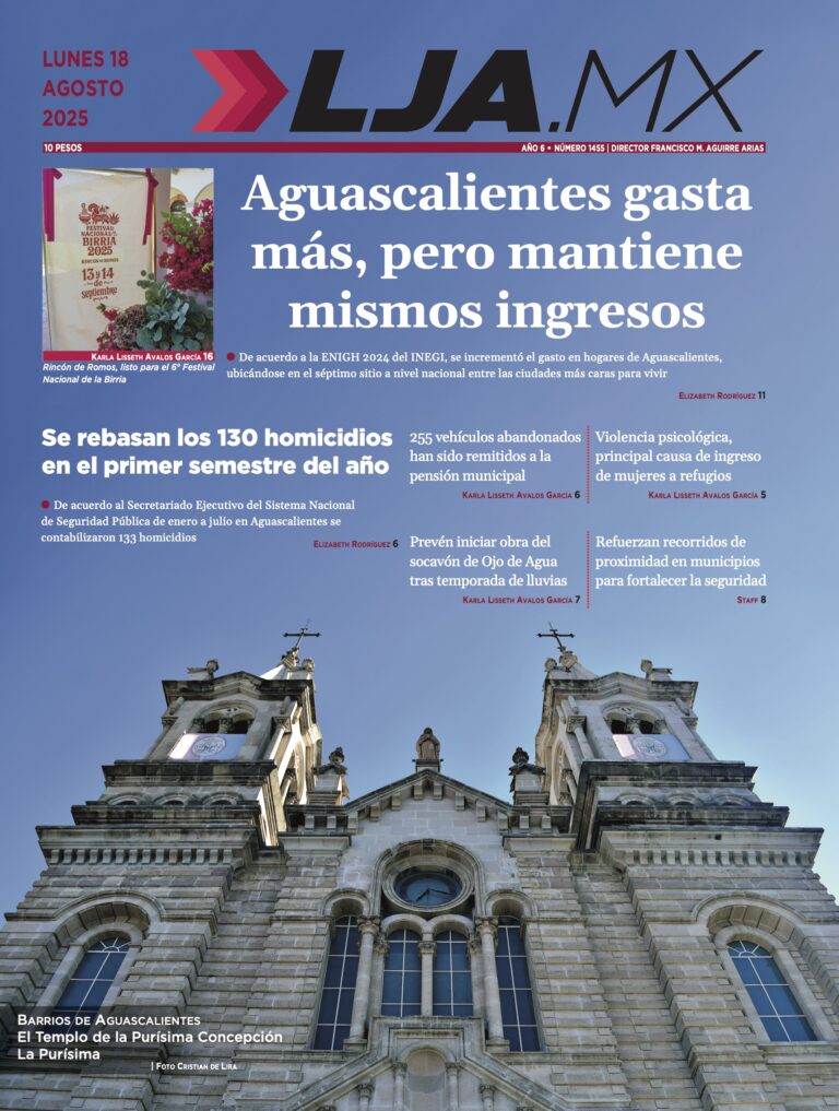 Aguascalientes gasta más, pero mantiene mismos ingresos y más en LJA.MX, edición 18/8/2025