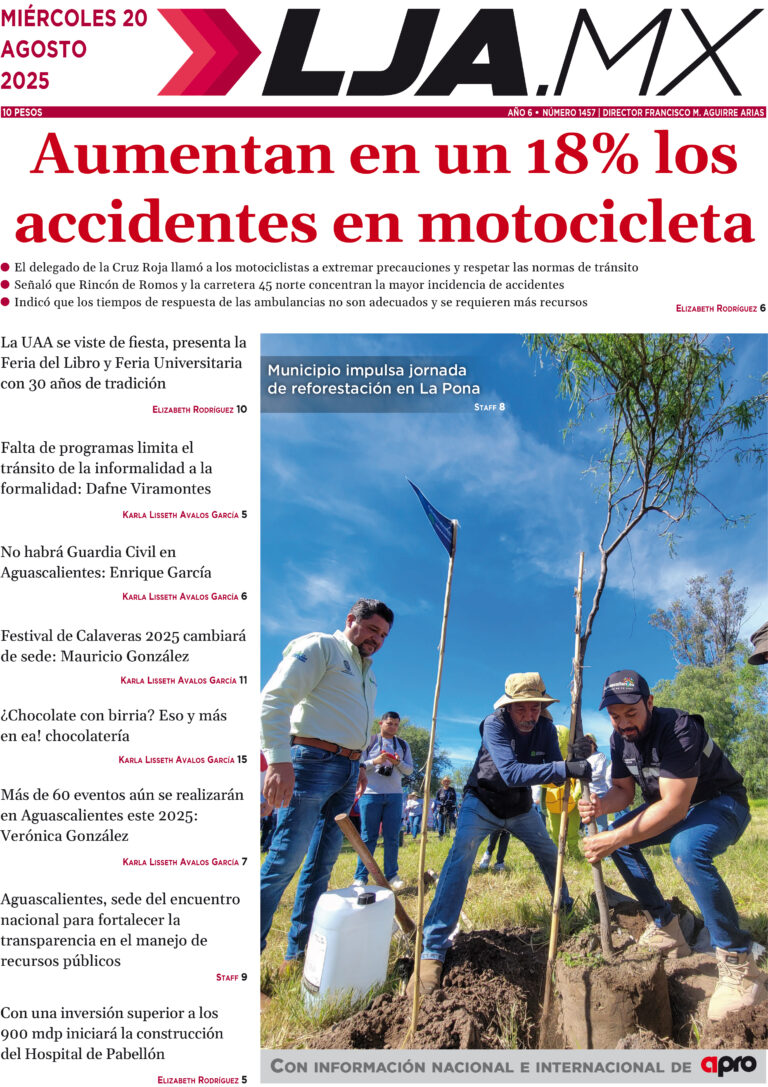 Aumentan en un 18% los accidentes en motocicleta y más en LJA.MX, edición 20/8/2025