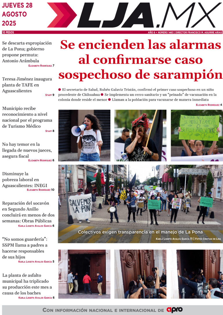 Se encienden las alarmas  al confirmarse caso  sospechoso de sarampión y más en LJA.MX, edición 28/8/2025