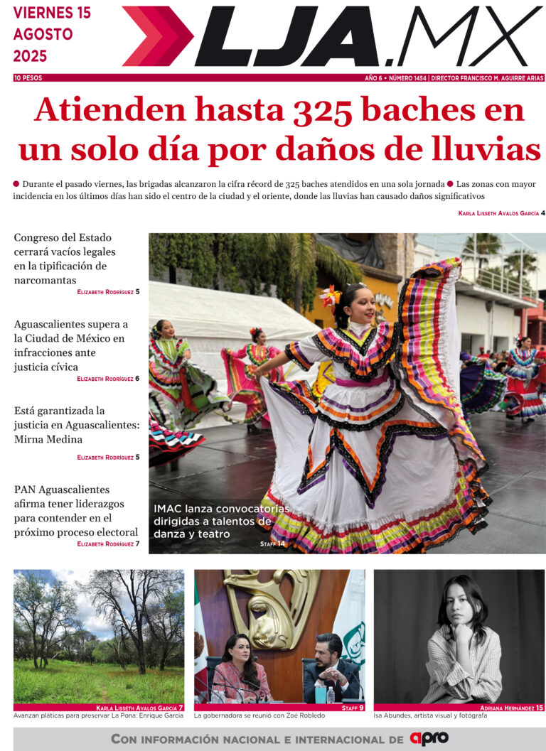 Atienden hasta 325 baches en un solo día por daños de lluvias y más en LJA.MX, edición 15/8/2025
