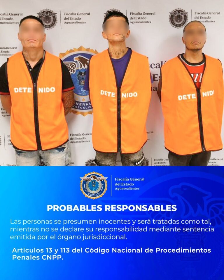 FGEA vincula a proceso a tres sujetos por robo calificado en agravio de un conductor de plataforma en Aguascalientes