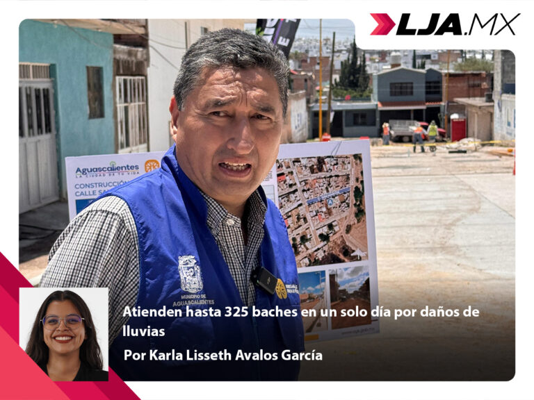 Atienden hasta 325 baches en un solo día por daños de lluvias en Aguascalientes