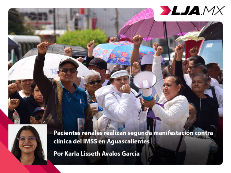 Pacientes renales realizan segunda manifestación contra clínica del IMSS en Aguascalientes