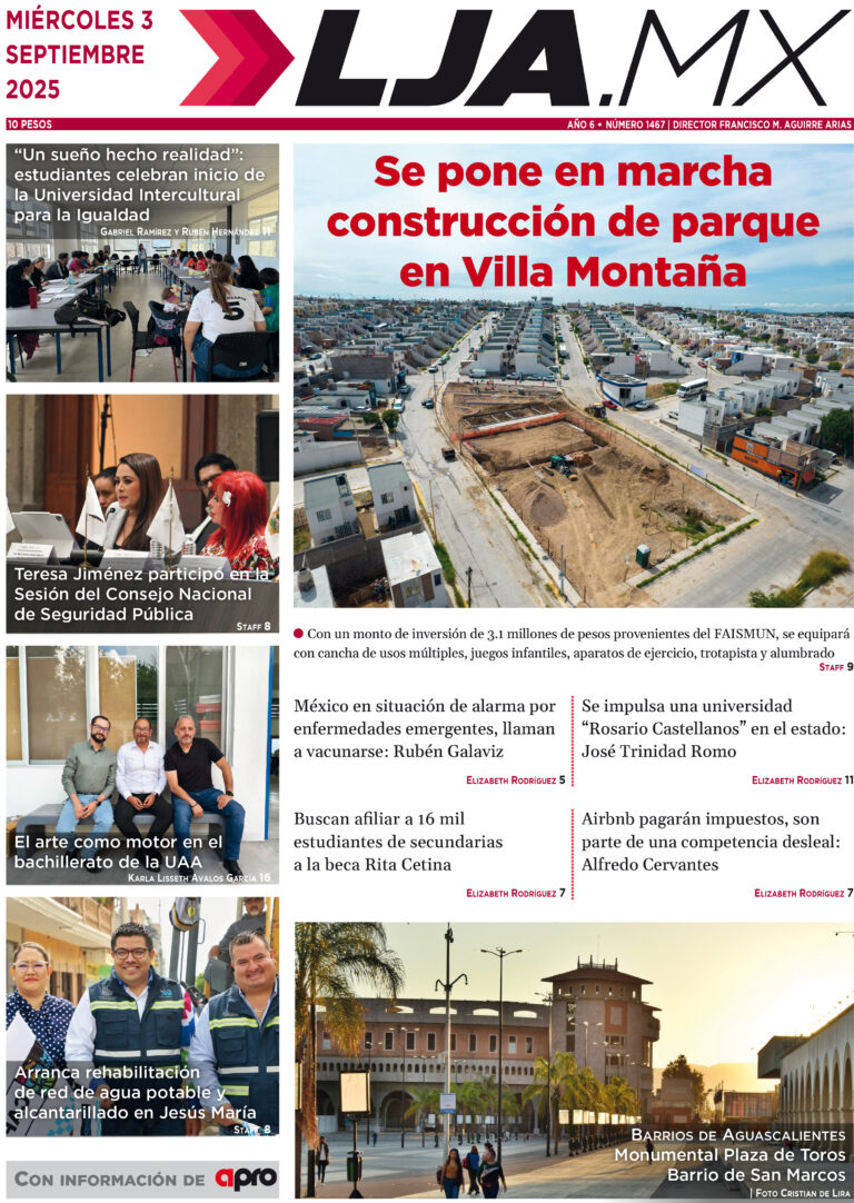 Se pone en marcha construcción de parque  en Villa Montaña y más en LJA.MX, edición 3/9/2025