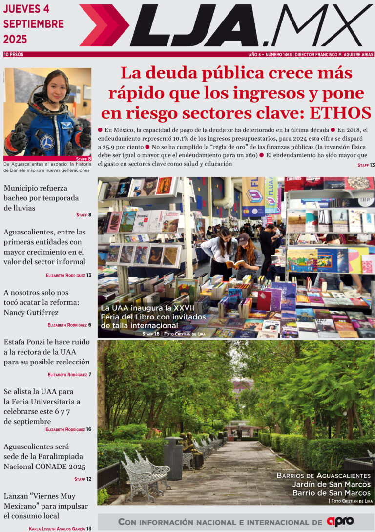La deuda pública crece más rápido que los ingresos y pone en riesgo sectores clave: ETHOS y más en LJA.MX, edición 4/9/2025