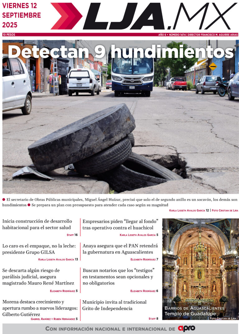 Detectan 9 hundimientos y más en LJA.MX, edición 11/9/2025
