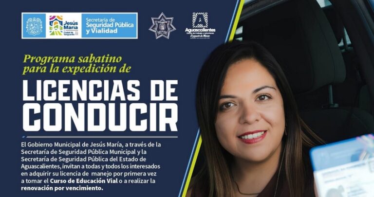 Habrá jornada sabatina para trámite de licencias de conducir en Jesús María