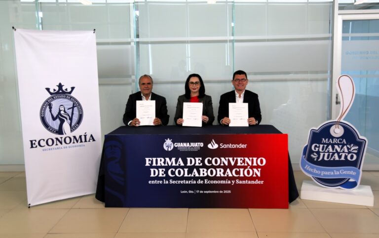 Guanajuato y Banco Santander firman convenio para fortalecer MIPYMES