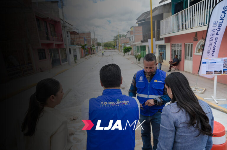 Alcalde de Aguascalientes supervisa pavimentación de calles en Los Pericos